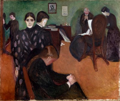Morte na Câmara da Pintura Doente por Edvard Munch (1863-1944) de Edvard Munch