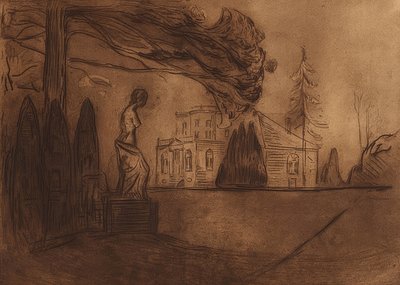 O jardim à noite. 1902 de Edvard Munch