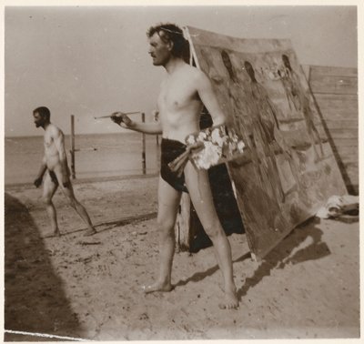 Edvard Munch na praia em Warnemünde de Edvard Munch