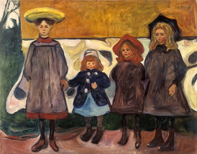 Quatro garotas em Åsgårdstrand de Edvard Munch