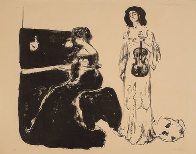 Concerto para violino. Eva Mudocci (violino) e Bella Edvards. 1903 de Edvard Munch