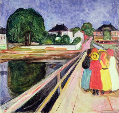 Girls on a Bridge (óleo sobre tela) de Edvard Munch
