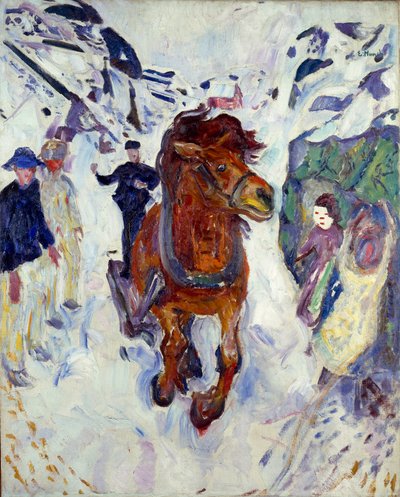 Horse Gallop Painting by Edvard Munch (1863-1944) 1910-1912 Dim. 148x119,5 cm Oslo, Museu Municipal de Colecções de Arte Munch (Musee Munch) de Edvard Munch