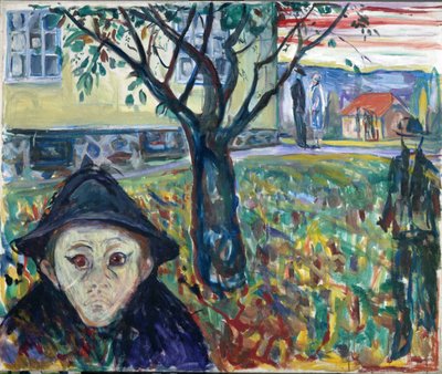 Ciúmes no Jardim - Edvard Munch (1863-1944). Óleo sobre tela de Edvard Munch
