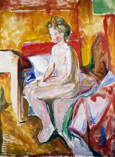 Nua na beira da cama de Edvard Munch