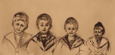 Retrato dos quatro meninos tília. 1902 de Edvard Munch