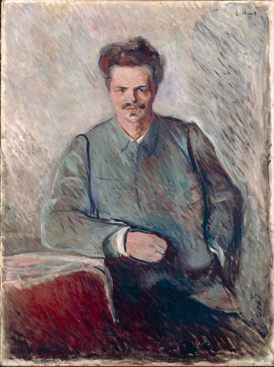 Retrato de Johan August Strindberg (óleo sobre tela) de Edvard Munch