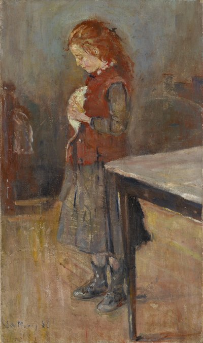 Menina Redhaired com Rato Branco, 1886 de Edvard Munch