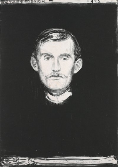 Auto-retrato com braço esquelético de Edvard Munch