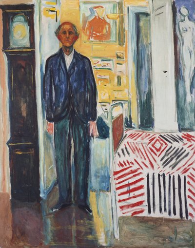 Auto-retrato, Entre o Relógio e a Cama de Edvard Munch