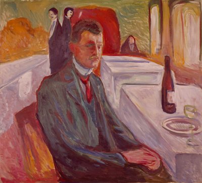 Autorretrato com vinho (pintura) de Edvard Munch