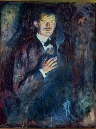Autorretrato com cigarro (óleo sobre tela) de Edvard Munch