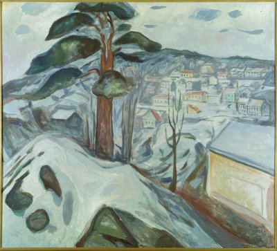 Paisagem de inverno em Kragerø de Edvard Munch