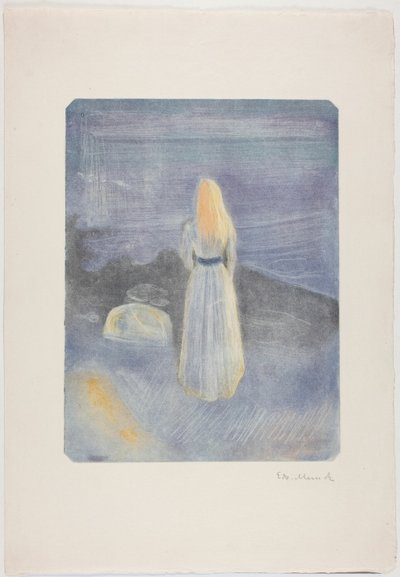 Mulher jovem na praia de Edvard Munch
