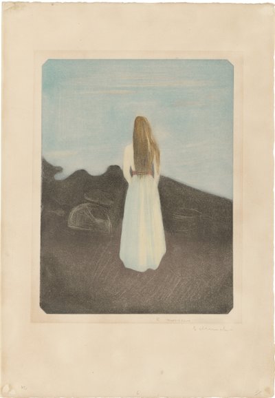 Mulher jovem na praia de Edvard Munch