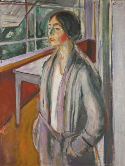Jovem mulher na varanda de Edvard Munch