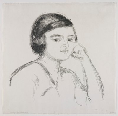 Jovem com a mão na bochecha de Edvard Munch