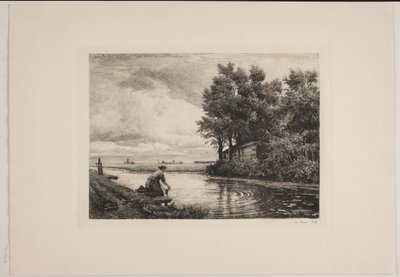 paisagem holandesa com riacho de Edvard Petersen