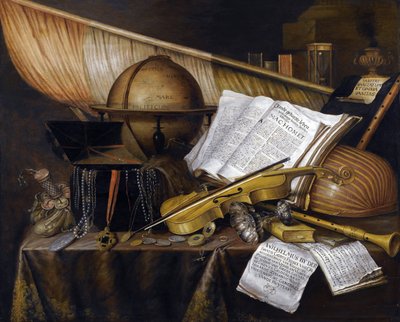 Vanitas Still Life - Peinture par Edwaert Collier (1642-1708) de Edwaert Colyer or Collier