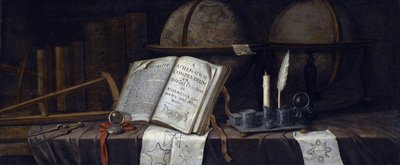 Vanitas Still Life par Edwaert Collier (1642-1708), - Óleo sobre tela, 41,9x98,8 - Colecção Privada de Edwaert Colyer or Collier