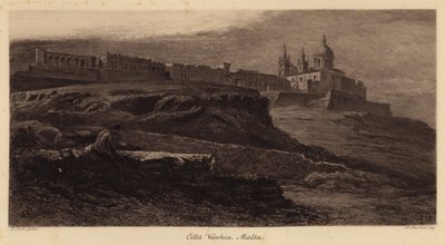Cidade Velha, Malta (gravura) de Edward (after) Lear