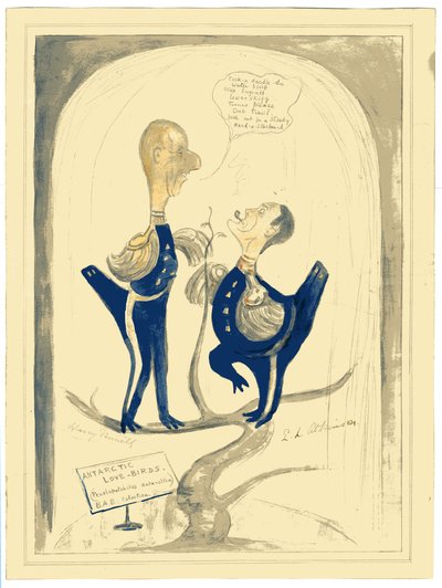 Harry Pennell e Dr. ELA Atkinson, 1910-12 (wc e lápis sobre papel) de Edward Adrian Wilson