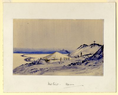 Ponto da cabana, 1911 (wc no papel) de Edward Adrian Wilson