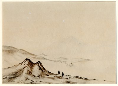Monte Erebus de Hut Point, 1901-04 (wc no papel) de Edward Adrian Wilson