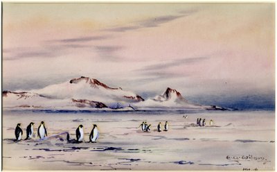 O Discovery Winter Quarters, c.1901-04 (wc no papel) de Edward Adrian Wilson