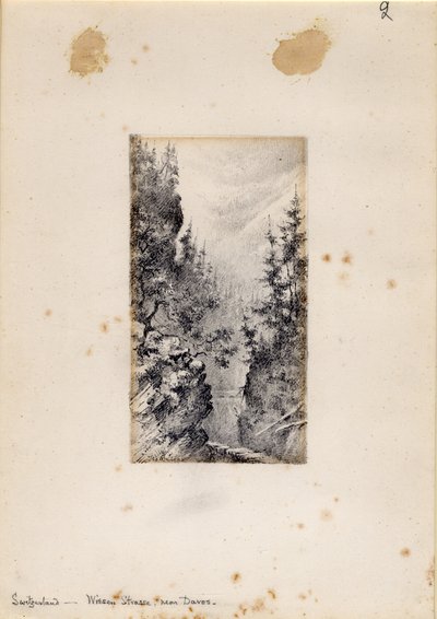 Wiesen Strasse perto de Davos, Suíça, 1898-99 de Edward Adrian Wilson