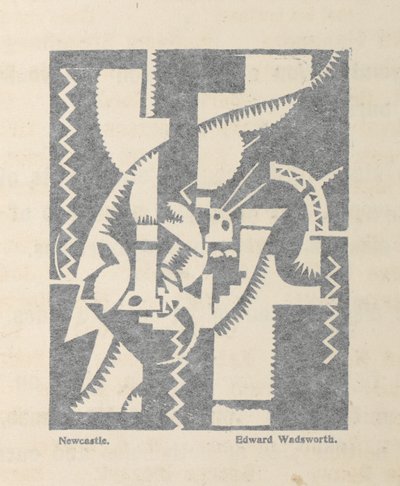 Newcastle por Edward Wadsworth de BLAST no. 1, a revista vorticista de Edward Alexander Wadsworth