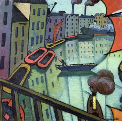 Rotherhithe (óleo sobre tela) de Edward Alexander Wadsworth