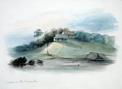 Estação no Essiquibo, Guiana Britânica, c.1840 (aguarela sobre papel) de Edward Angelo Goodall