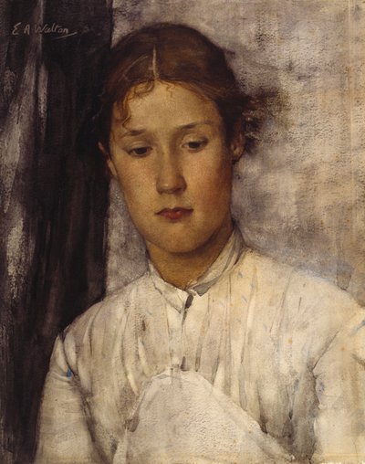A filha do guarda-caça (aguarela sobre papel) de Edward Arthur Walton
