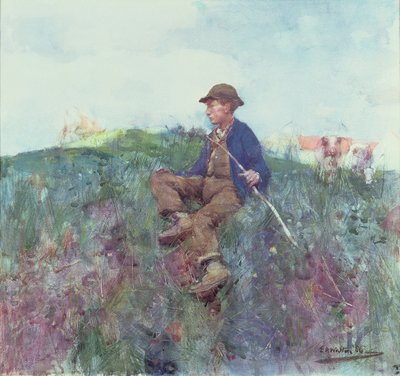 O Herdboy, 1886 (wc) de Edward Arthur Walton