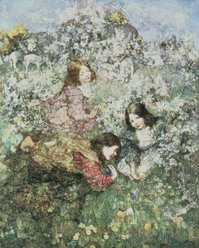 Ovos de Páscoa (óleo sobre tela) de Edward Atkinson Hornel