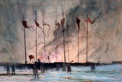Enterro das Vítimas da Revolução Russa por Lintott de Edward Barnard Lintott