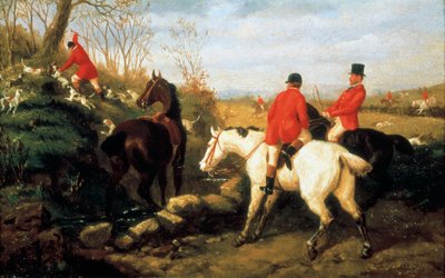 Fox Hunting, final do século XIX (óleo sobre tela) de Edward Benjamin Herberte