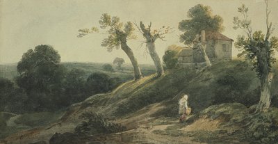 Paisagem com uma casa de campo de Edward Bird