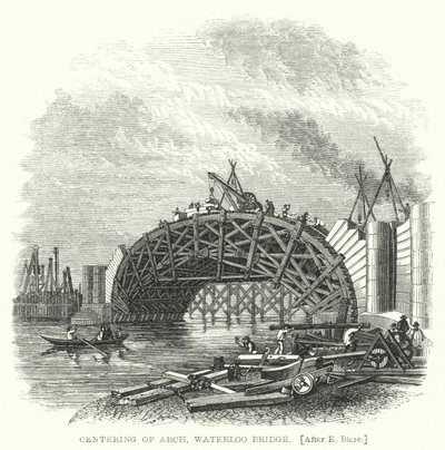 Centralização do Arco, Ponte Waterloo (gravura) de Edward Blore