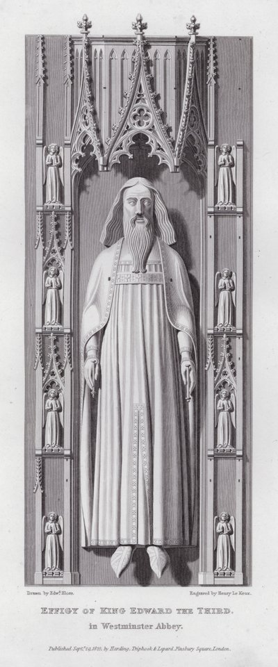 Efígie do Rei Eduardo III, na Abadia de Westminster (gravura) de Edward Blore