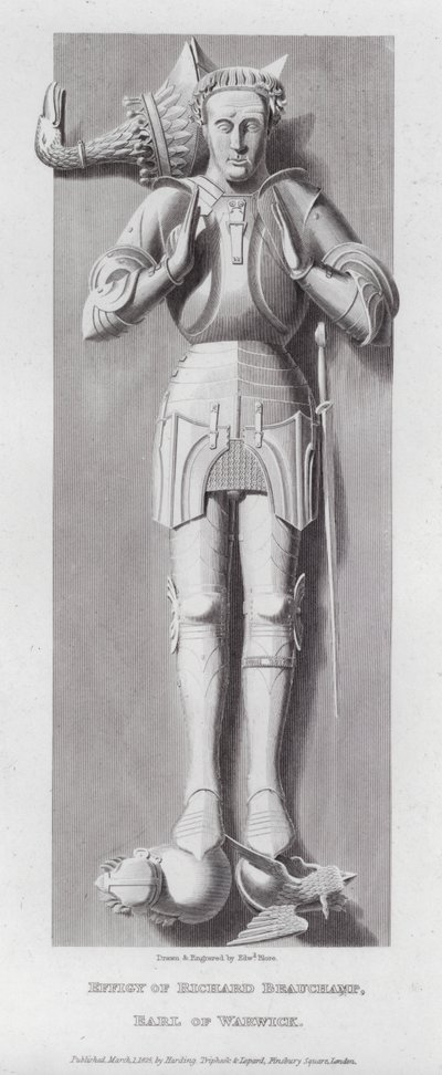 Efígie de Richard Beauchamp, Conde de Warwick (gravura) de Edward Blore