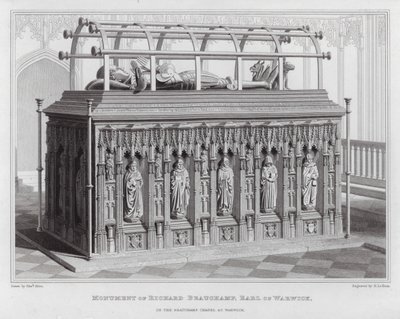 Monumento de Richard Beauchamp, Conde de Warwick, na Capela Beauchamp em Warwick (gravura) de Edward Blore