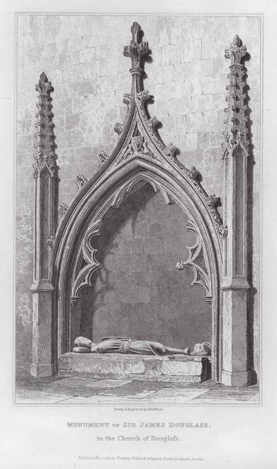 Monumento de Sir James Douglass, na Igreja de Douglass (gravura) de Edward Blore