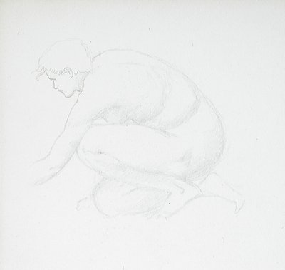 Nu feminino agachado de Edward Burne-Jones