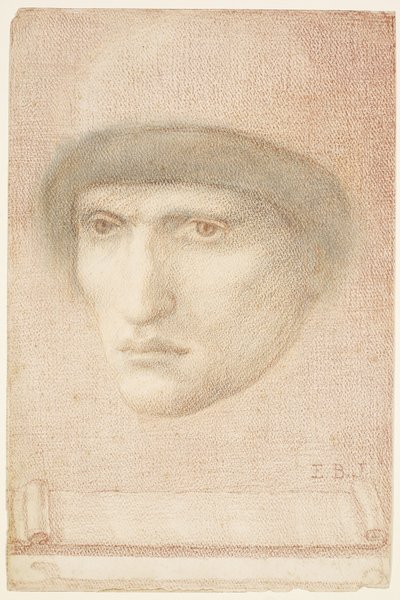 Retrato masculino - possivelmente Dante ou estudo para a série St George de Edward Burne Jones