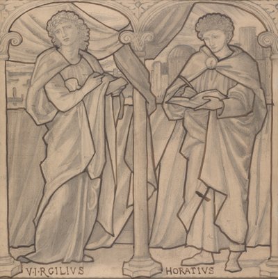 Desenho preparatório para uma janela de vidro manchado, Virgil e Horace de Edward Burne-Jones