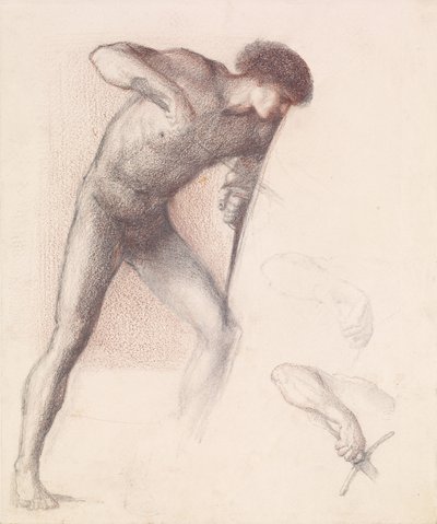 Série São Jorge - Nu Masculino - Estudo de São Jorge para &39;São Jorge matando o dragão&39; de Edward Burne-Jones