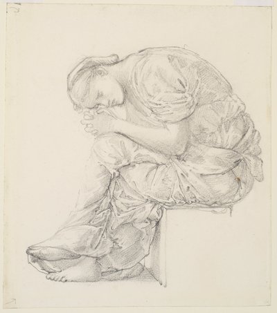 The Lament - Estudo para a figura à direita de Edward Burne-Jones