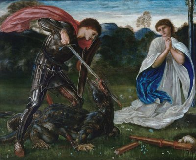 O combate: São Jorge mata o dragão VI de Edward Burne-Jones